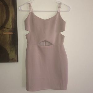 Tan Cocktail Dress with Cutouts